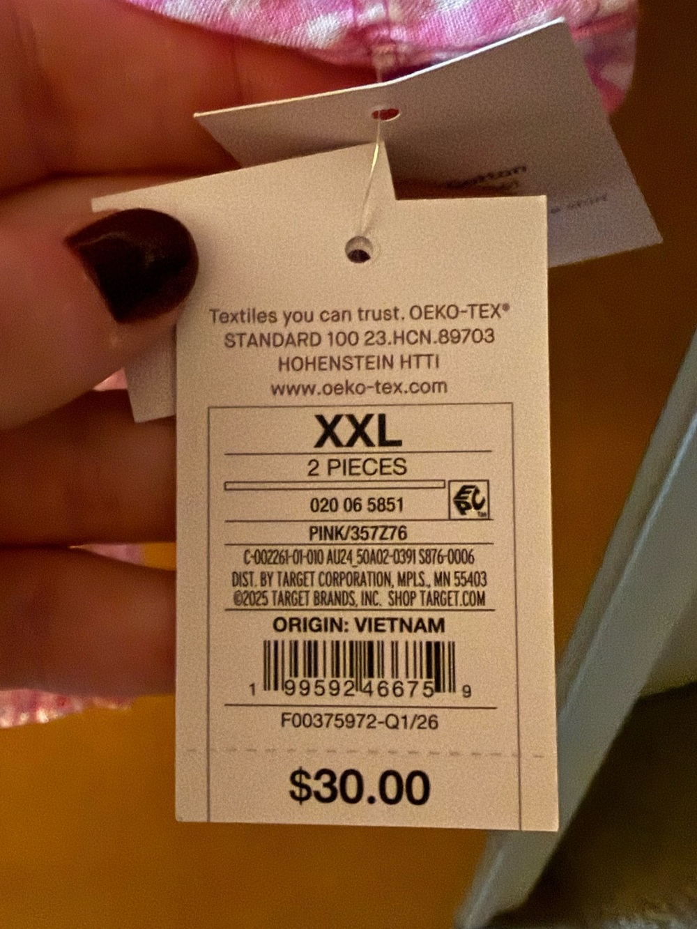 Target Pink Gingham Ruffle Button-Down Shirt - Picture 2 of 2